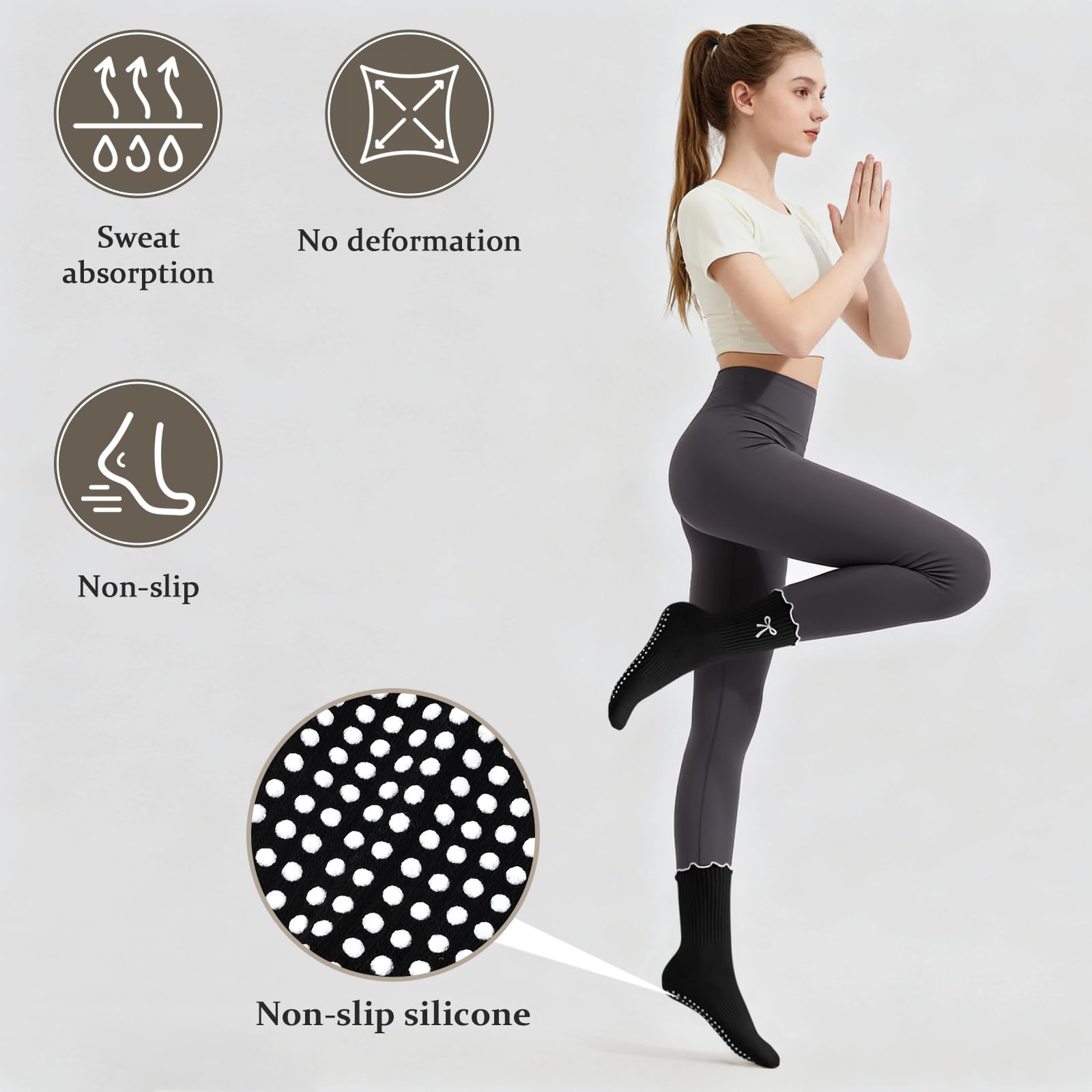 3 Pairs of Anti-Slip Grip Pila - огляд і ціна Medias Para Pilates Y Yoga
