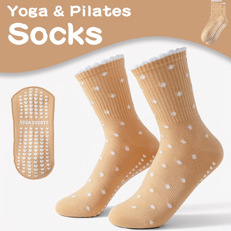 Women's brown yoga socks, whit - огляд і ціна Medias Para Pilates Y Yoga
